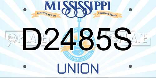 D2485S Mississippi License Plate