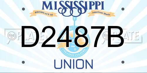 D2487B Mississippi License Plate