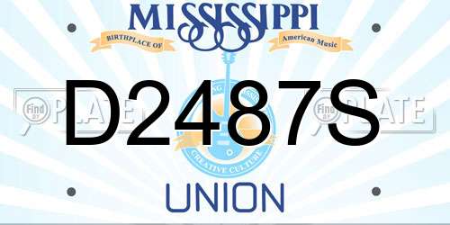 D2487S Mississippi License Plate