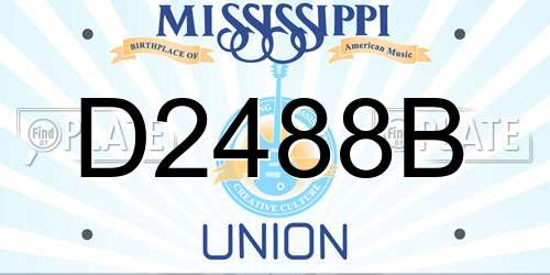 D2488B Mississippi License Plate
