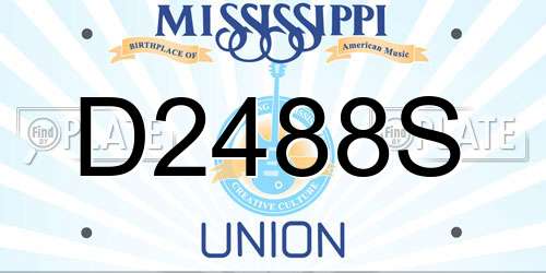 D2488S Mississippi License Plate