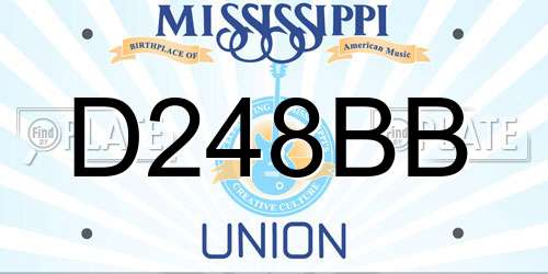 D248BB Mississippi License Plate