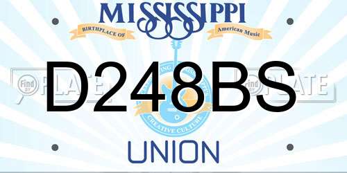 D248BS Mississippi License Plate