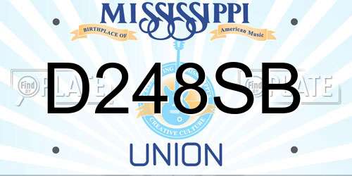 D248SB Mississippi License Plate