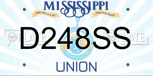 D248SS Mississippi License Plate