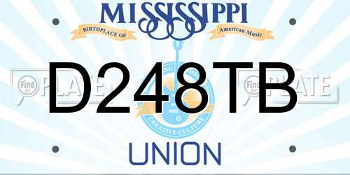 D248TB Mississippi License Plate