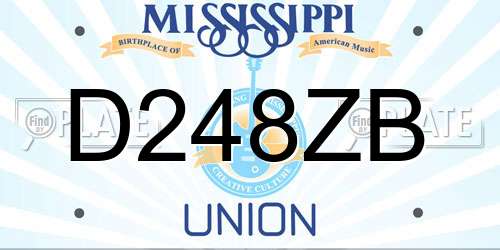 D248ZB Mississippi License Plate