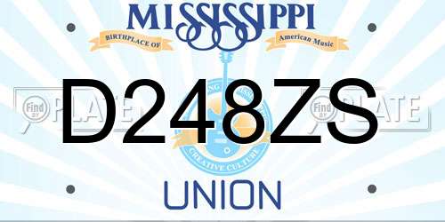D248ZS Mississippi License Plate