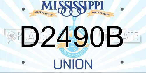 D2490B Mississippi License Plate