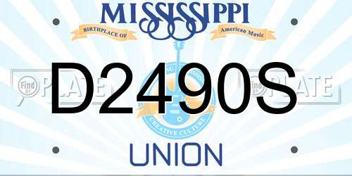 D2490S Mississippi License Plate