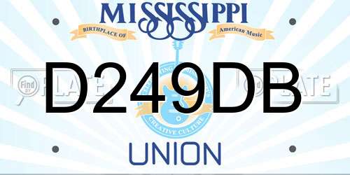 D249DB Mississippi License Plate