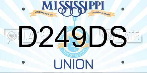 D249DS Mississippi License Plate
