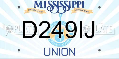 D249IJ Mississippi License Plate