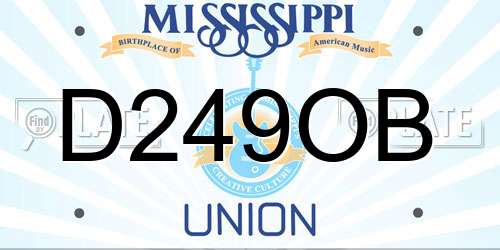 D249OB Mississippi License Plate