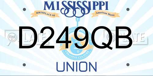 D249QB Mississippi License Plate