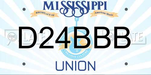 D24BBB Mississippi License Plate