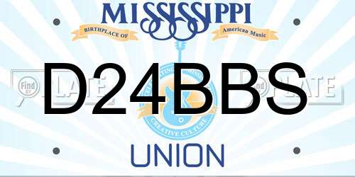 D24BBS Mississippi License Plate