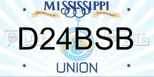 D24BSB Mississippi License Plate