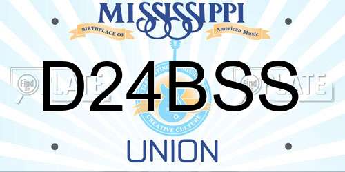 D24BSS Mississippi License Plate