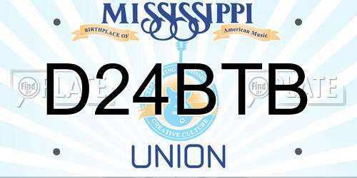 D24BTB Mississippi License Plate