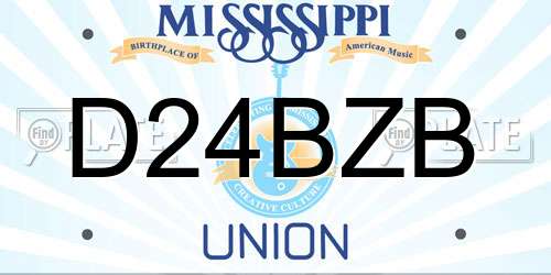 D24BZB Mississippi License Plate