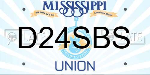 D24SBS Mississippi License Plate