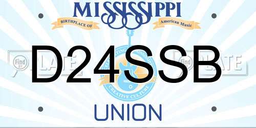 D24SSB Mississippi License Plate