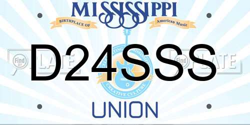 D24SSS Mississippi License Plate