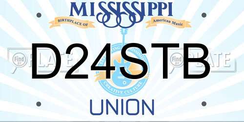 D24STB Mississippi License Plate