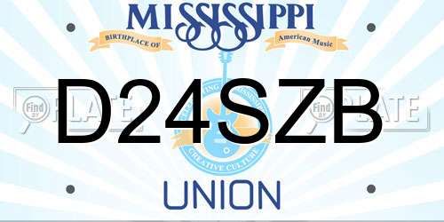 D24SZB Mississippi License Plate