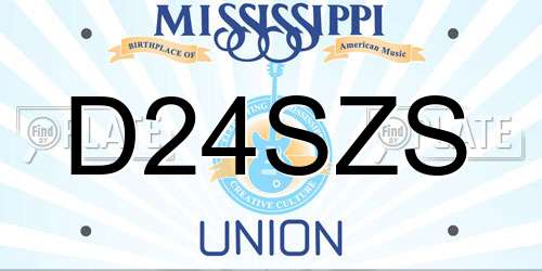 D24SZS Mississippi License Plate