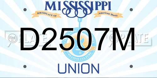 D2507M Mississippi License Plate