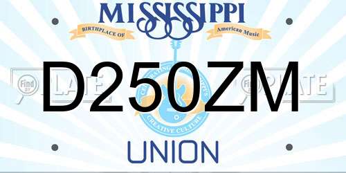 D250ZM Mississippi License Plate