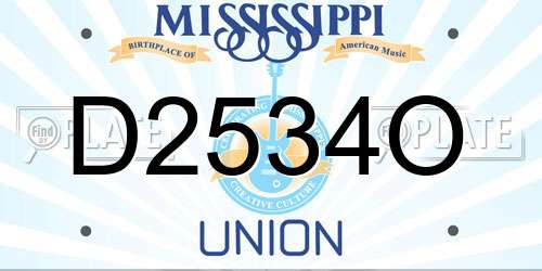 D2534O Mississippi License Plate
