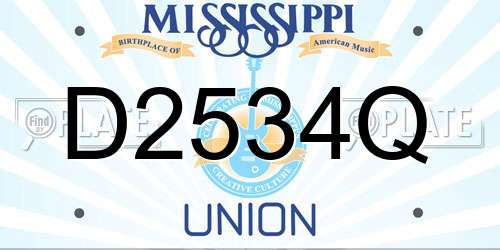 D2534Q Mississippi License Plate