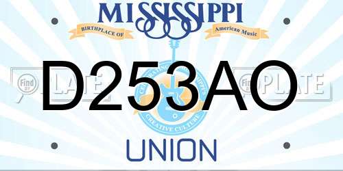 D253AO Mississippi License Plate