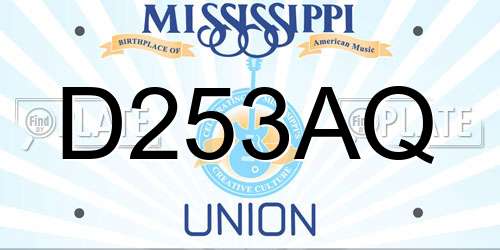 D253AQ Mississippi License Plate