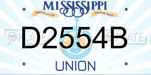 D2554B Mississippi License Plate