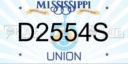 D2554S Mississippi License Plate