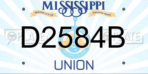 D2584B Mississippi License Plate