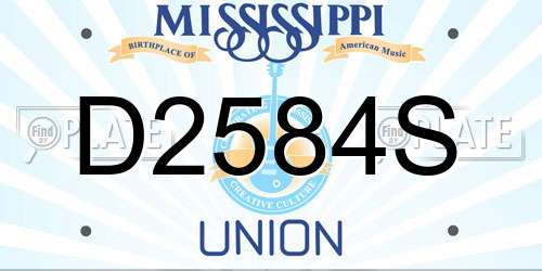 D2584S Mississippi License Plate