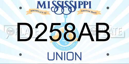 D258AB Mississippi License Plate