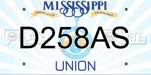 D258AS Mississippi License Plate