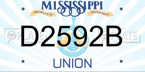 D2592B Mississippi License Plate