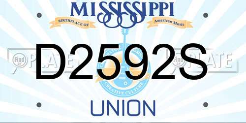 D2592S Mississippi License Plate