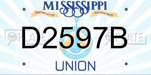 D2597B Mississippi License Plate