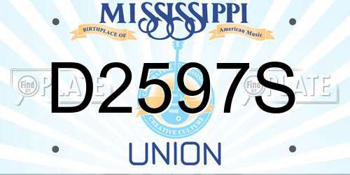 D2597S Mississippi License Plate