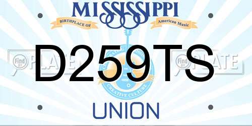 D259TS Mississippi License Plate