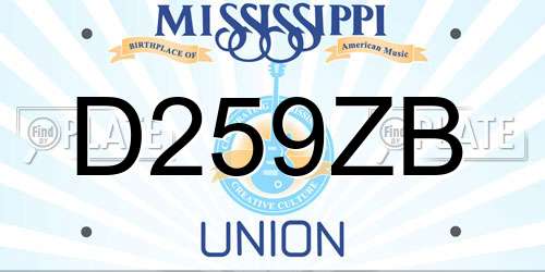 D259ZB Mississippi License Plate