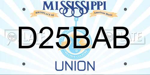 D25BAB Mississippi License Plate